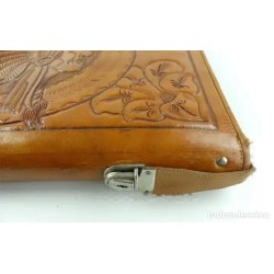 Cartera Vintage de Cuero Repujado - Diseño Artesanal con Motivos Florales