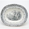 Bandeja Antigua Loza Pickman Estampada - Pieza Colección Siglo XIX Decorativa