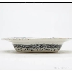 Bandeja Antigua Loza Pickman Estampada - Pieza Colección Siglo XIX Decorativa