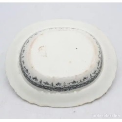 Bandeja Antigua Loza Pickman Estampada - Pieza Colección Siglo XIX Decorativa