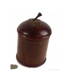 Tarro para Tabaco Vintage de Madera y Cuero - Humidor Clásico con Tapa 18 cm