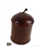 Tarro para Tabaco Vintage de Madera y Cuero - Humidor Clásico con Tapa 18 cm