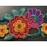 Tiraborda flores bordadas multicolor - artesanía decorativa cinta 950x8 cm
