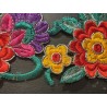 Tiraborda flores bordadas multicolor - artesanía decorativa cinta 950x8 cm