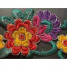 Tiraborda flores bordadas multicolor - artesanía decorativa cinta 950x8 cm
