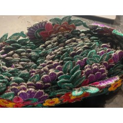 Tiraborda flores bordadas multicolor - artesanía decorativa cinta 950x8 cm