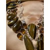 Gargantilla de Plata con Ojo de Tigre - Collar Artesanal Piedras Naturales