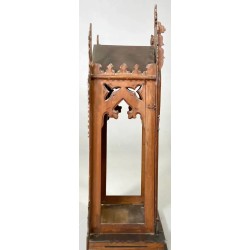 Antigua Capilla Neogótica en Madera Tallada - Hornacina Religiosa Siglo XX