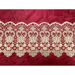 Encaje de Guipur Antiguo Blanco - Puntilla Artesanal Decorativa 200x25 cm