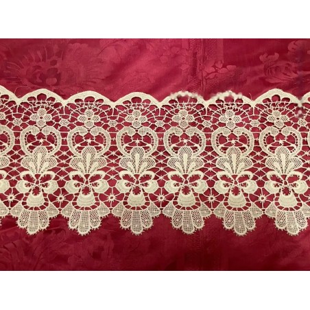 Encaje de Guipur Antiguo Blanco - Puntilla Artesanal Decorativa 200x25 cm
