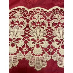 Encaje de Guipur Antiguo Blanco - Puntilla Artesanal Decorativa 200x25 cm