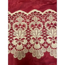 Encaje de Guipur Antiguo Blanco - Puntilla Artesanal Decorativa 200x25 cm