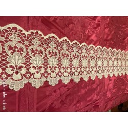 Encaje de Guipur Antiguo Blanco - Puntilla Artesanal Decorativa 200x25 cm