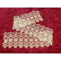 Encaje de Guipur Antiguo Blanco - Puntilla Artesanal Decorativa 200x25 cm