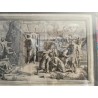 Grabado Antiguo Escena Histórica Clásica - Arte Enmarcado Marco Dorado Ornamental