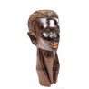 Dos Bustos y Guerrero Africano Madera de Ébano - Arte Tribal Massai Kenia 32 cm