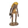 Dos Bustos y Guerrero Africano Madera de Ébano - Arte Tribal Massai Kenia 32 cm