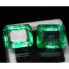 Pareja de Esmeraldas Naturales 17,80 CT - Gemas Talla Esmeralda Colombianas