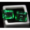 Pareja de Esmeraldas Naturales 17,80 CT - Gemas Talla Esmeralda Colombianas