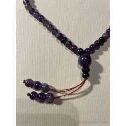 Collar Budista Mala de Amatista Natural - Rosario Meditación Piedras Violetas