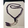 Collar Budista Mala de Amatista Natural - Rosario Meditación Piedras Violetas