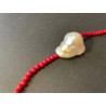 Gargantilla Elegante de Coral Rojo con Perlas Barrocas Naturales - Joyería Única