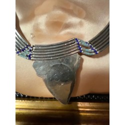 Gargantilla Étnica de Plata Tibetana con Turquesa y Coral - Joyería Artesanal