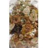 Campana de Cristal Vintage con Composición Floral de Conchas - Arte Decorativo