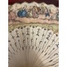 Abanico Antiguo de Lujo - Escena Galante en Hueso y Acuarela Época