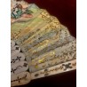 Abanico Antiguo de Lujo - Escena Galante en Hueso y Acuarela Época