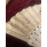 Abanico Antiguo de Lujo - Escena Galante en Hueso y Acuarela Época