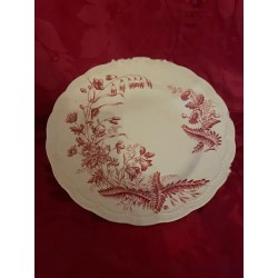 Plato de Porcelana Vintage - Decoración Floral en Tono Rosa Antiguo