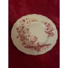Plato de Porcelana Vintage - Decoración Floral en Tono Rosa Antiguo