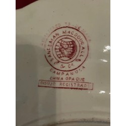Plato de Porcelana Vintage - Decoración Floral en Tono Rosa Antiguo