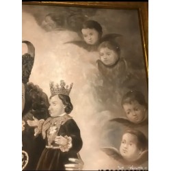 Obra Maestra Religiosa - Virgen del Rosario en Óleo Vintage