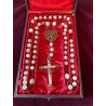 Rosario Antiguo de Nácar y Plata - Pieza de Colección del Siglo XIX