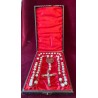 Rosario Antiguo de Nácar y Plata - Pieza de Colección del Siglo XIX