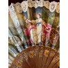 Abanico de Lujo Estilo Francés - Obra Maestra de Arte Textil del Siglo XIX