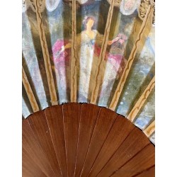 Abanico de Lujo Estilo Francés - Obra Maestra de Arte Textil del Siglo XIX