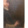 Óleo del Siglo XVIII de San Pedro con Marco de Oro Fino
