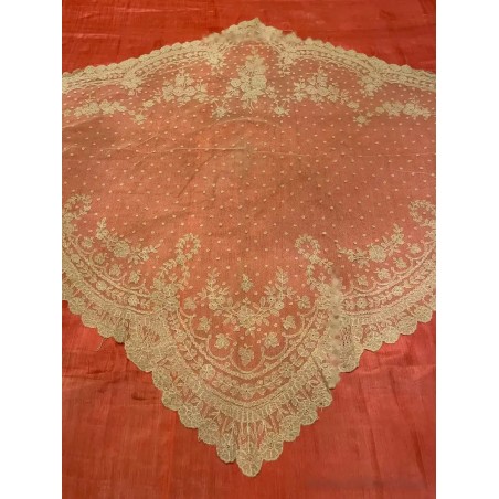 Mantilla Tradicional Española de Encaje - Pieza de Alta Costura Vintage