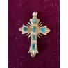 Cruz Religiosa de Oro con Esmeraldas Colombianas - Joya de Orfebrería Excepcional