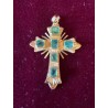 Cruz Religiosa de Oro con Esmeraldas Colombianas - Joya de Orfebrería Excepcional