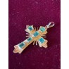 Cruz Religiosa de Oro con Esmeraldas Colombianas - Joya de Orfebrería Excepcional