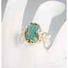 Anillo de Diseño Escultórico - Malaquita con Detalles en Oro