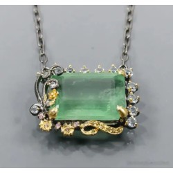 Gargantilla Elegante con Fluorita Verde 40 Quilates - Joya Artesanal Premium