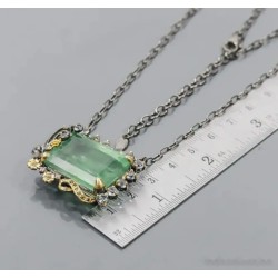 Gargantilla Elegante con Fluorita Verde 40 Quilates - Joya Artesanal Premium