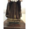 Talla Dolorosa Siglo XVIII - Escultura Religiosa con Vestimenta de Terciopelo