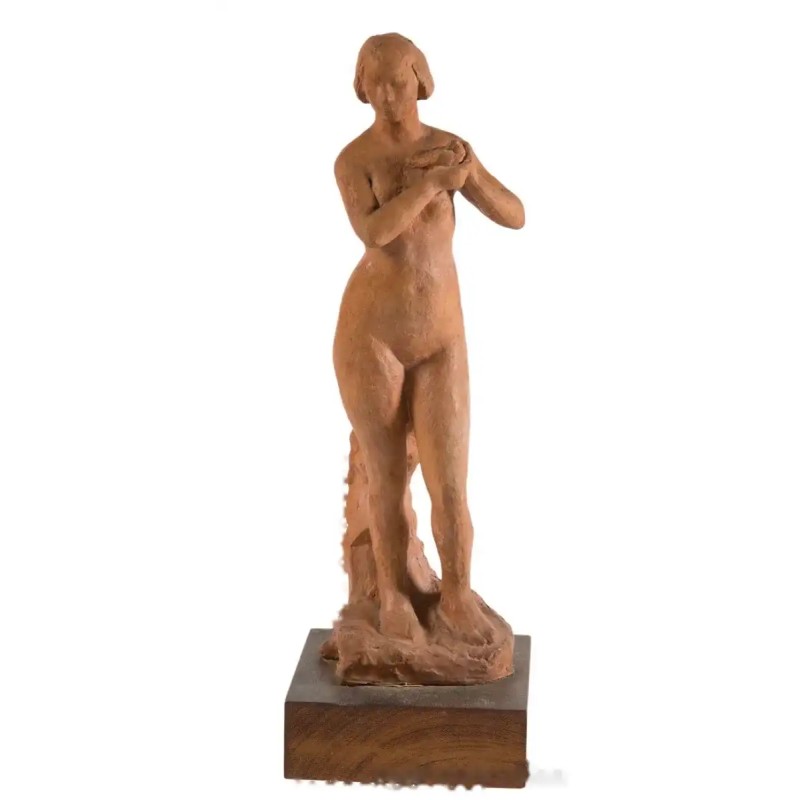 Escultura Terracota Figura Femenina por Enric Casanovas - Arte Catalán Siglo XX