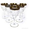 Juego de Seis Copas de Cristal Tallado con Borde Dorado - Elegancia Vintage
